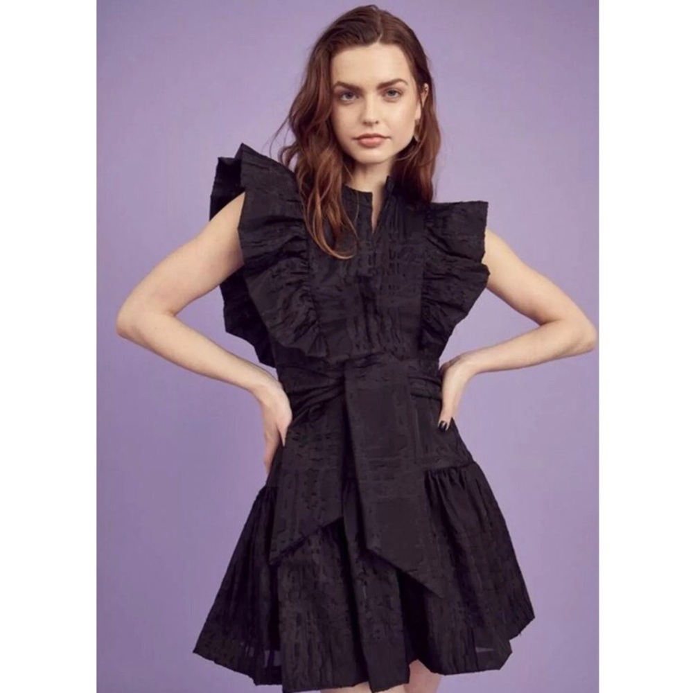 Hunter Bell Mackenzie Dress Size 6 Black Ruffle